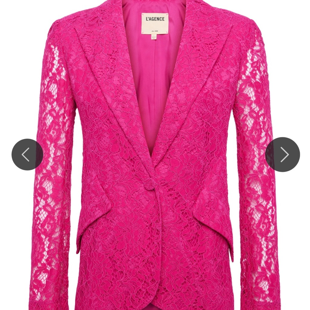 L'AGENCE Fuchsia Lace Blazer